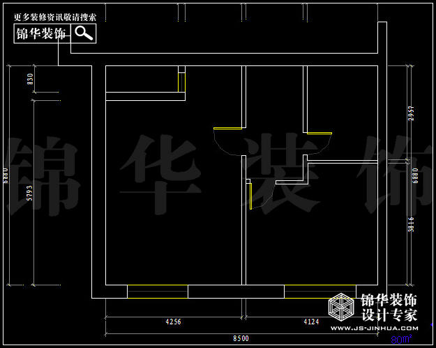 德盈國際廣場B3戶型80平米 戶型